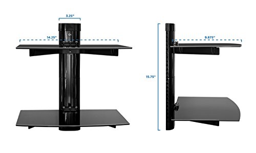 Mount-It! MI-892 Floating Wall Mounted Shelf Bracket Stand For Av Receiver, Component, Cable Box, Playstation thumb #2