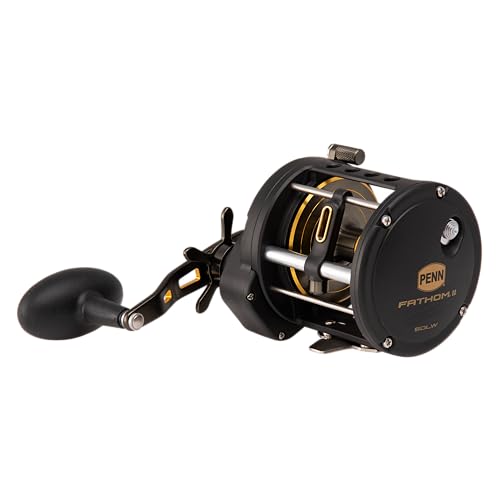 Penn, Fathom II Level Wind Saltwater Casting Reel, 50, 3.7:1 Gear Ratio, 30" Retrieve Rate, 5 Bearings, Right Hand, Black Gold by PENN - Image 2