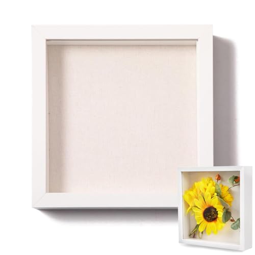 YOYEAH Cornice Profonda 3D da riempire, 20 x 20 cm, Cornice per Corona Alloro Laurea, Cornice Profonda Riempibile, Quadrata, Cornice 3D, Riempire Fiori Secchi, Fonchiglie, Sabbia, Biglietti