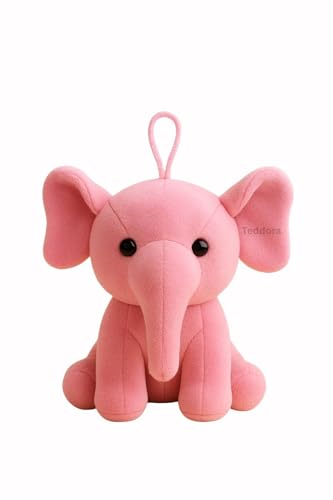 Image of Baby Ele Soft Toy for Girls Boys Kids, Pink, Dog Animal Plush Stuffed Teddy Gift Birthday, 18 cm