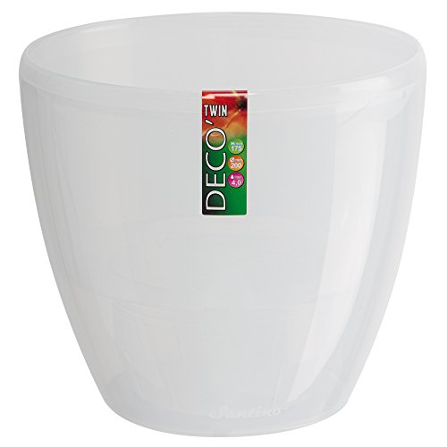 Santino, Self Watering Planter Deco 7.9 Inch,Transparent, Indoor Decorative Flower Pot with Drainage