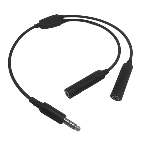 Adaptador para Auriculares de Aviación a U174/U Helicóptero con Doble Enchufe miniatura 1