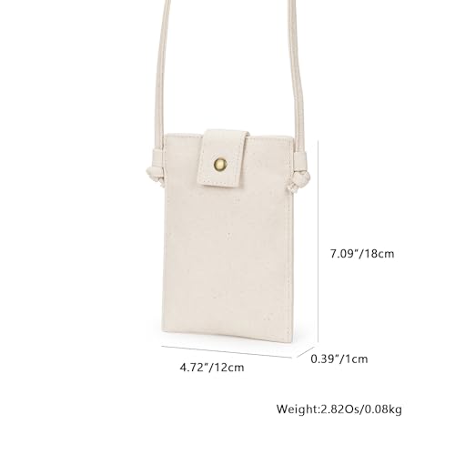 Crossbody Bag Small Zipper Shoulder Crossbody Purse for Women Trendy Cotton Canvas Adjustable shoulder straps (Beige)2