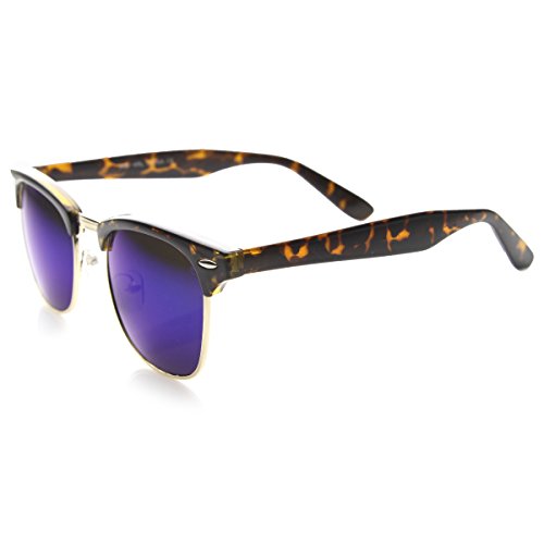 Image of zeroUV Half Frame Semi-Rimless Horn Rimmed Sunglasses