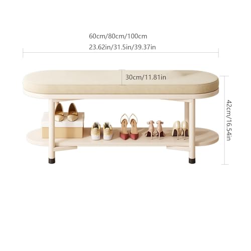 Banc d'entrée petit banc à chaussures fonctionnel avec sièges intégrés - 4
