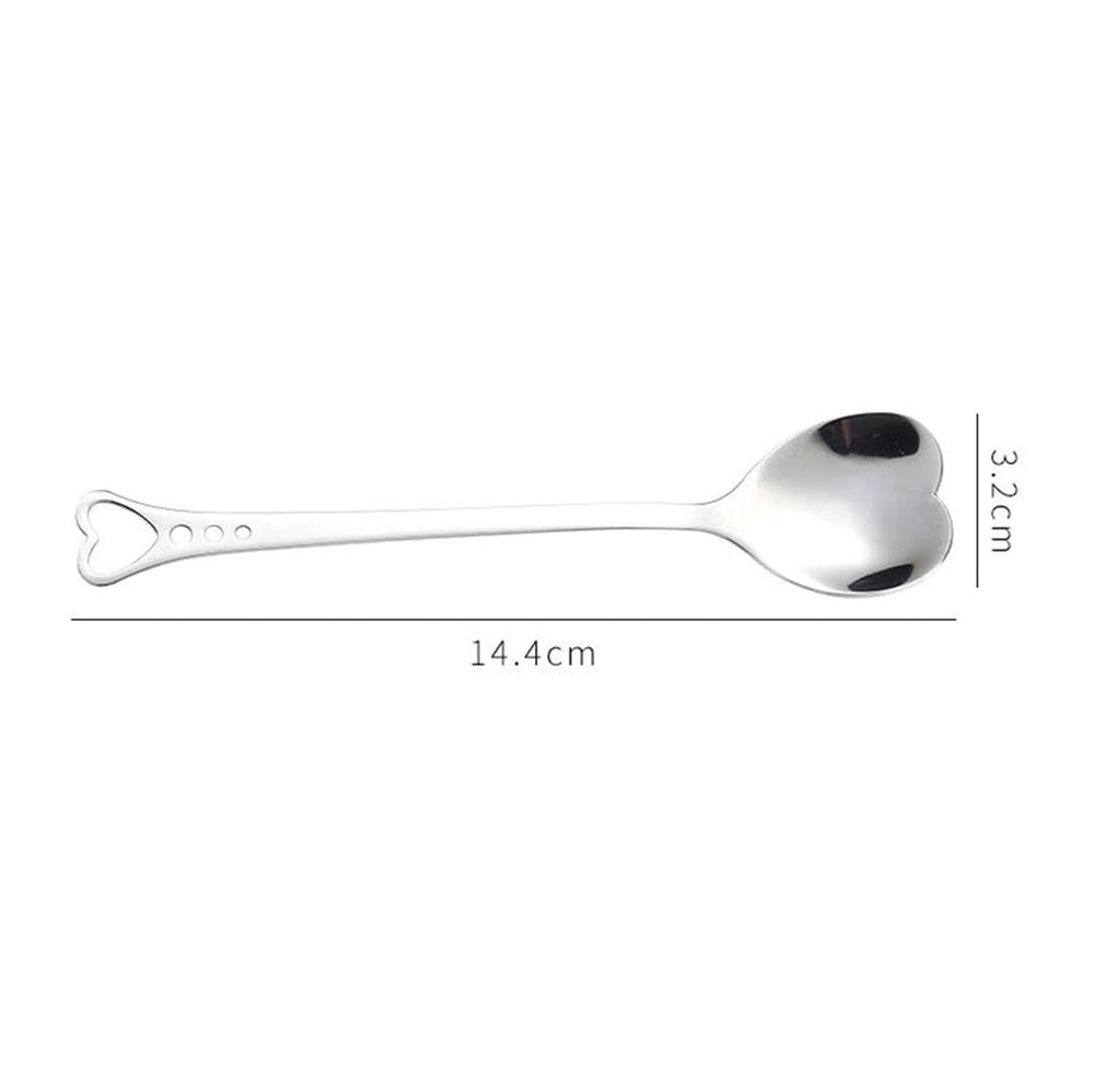30 cucharas de café de acero inoxidable en forma de corazón (oro rosa)