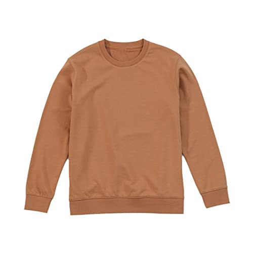 Sweat-shirt à capuche col rond grande taille marron brodé pour homme