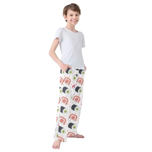 Boys' Pants Seafood Sushi White Long Bottoms Jogger Pants Elastic Waist Trousers with Pockets S-XL4