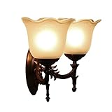 HDXJIZCQ Wall Lamp Brass Wall Sconces, Hardwired Retro Industrial Lamps, Glass Shade Light E27 Base Lights Stairs Bedrooms Fixtures(Animal Horse)
