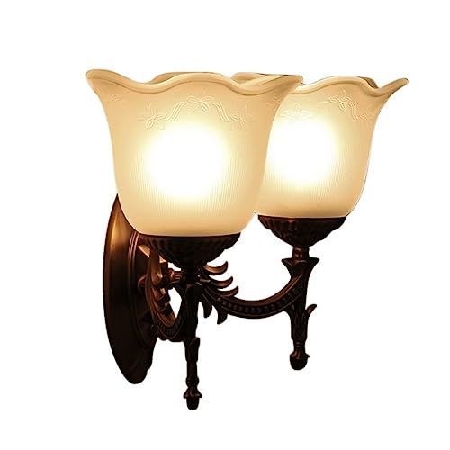 HDXJIZCQ Wall Lamp Brass Wall Sconces, Hardwired Retro Industrial Lamps, Glass Shade Light E27 Base Lights Stairs Bedrooms Fixtures(Animal Horse)