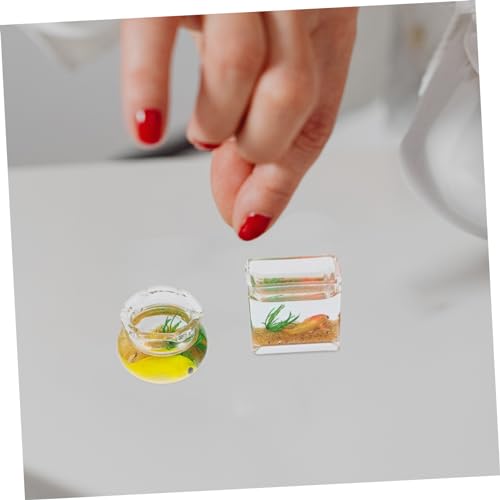 HONMEET 4 Pcs Mini Koi Aquário De Vidro Em Miniatura Modelo De Mini Aquário Aquários Em Miniatura Pa