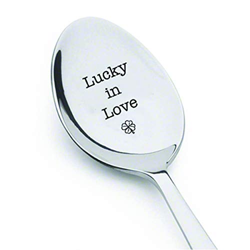 Lucky in Love - St Patrick's Day Gift - engraved Spoon – gifts for women - Celebration Spoon - Coffee Spoon - Tea Spoon - Wedding Gift