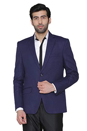Image of WINTAGE Men's Linen Tailored Fit Solid Evening /Casual Blazer Coat Jacket : Black