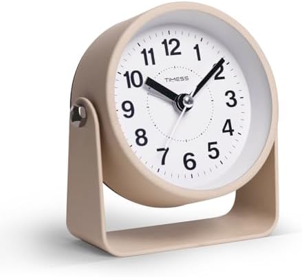 TIMESS Analog Alarm Clock, Silent Non-Ticking Quartz Movement, Ba...