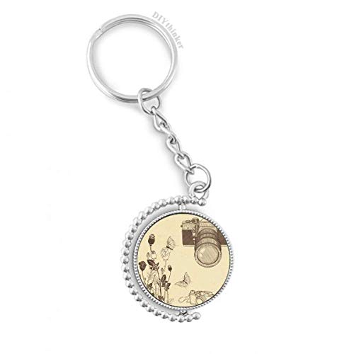 Caméra rose papillon porte-clé rotatif, le cadeau multicolore idéal pour passionnés de photo