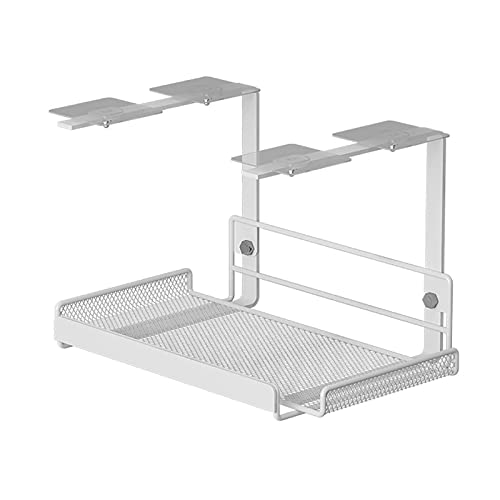 ワイヤー管理 デスク下引き出し 隠しオフィス収納棚 ワークステーション デスク下オーガナイザー(White)