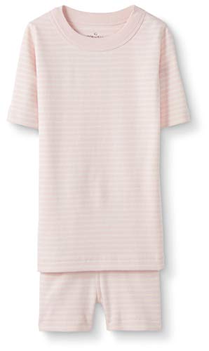 Moon and Back by Hanna Andersson Toddler Kids 2 Piece Short Pajama Set, Light Pink, 2T