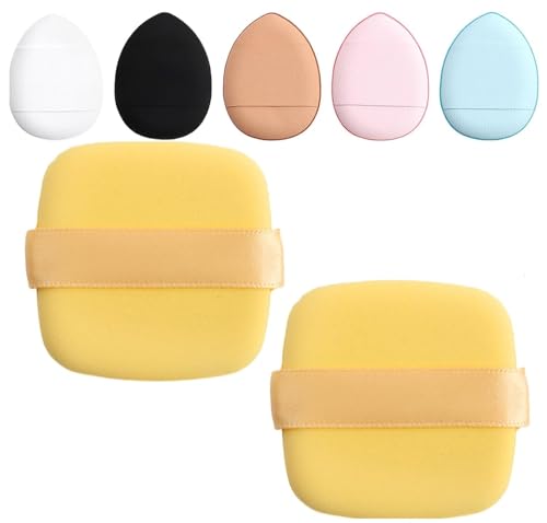 Traje de mini almohadilla de maquillaje para dedos y polvo de maquillaje - Esponja suave multifuncional de 5 piezas para base y corrector, húmeda o seca