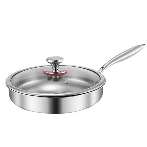 Knowlife Sartén Antiadherente Con Tapa | Sartén Antiadherente De Aleación De Titanio | Cacerolas con Tapa para Hogar, Estufa de Inducción Eléctrica, Parrilla, Camping, Tortitas, Tortilla