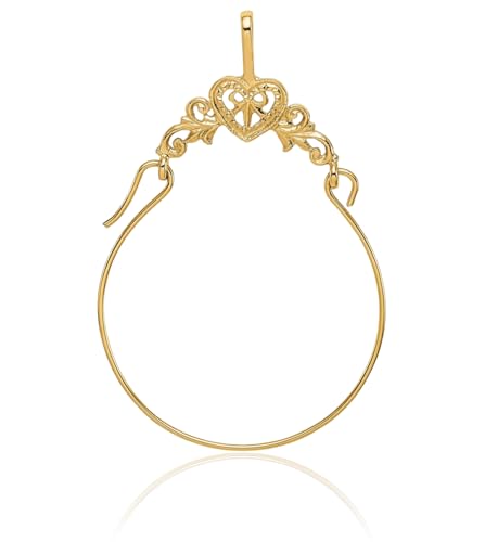 IceCarats 14K Solid Yellow Gold Antique Filigree Heart Necklace Love Pendant Charm Holder3