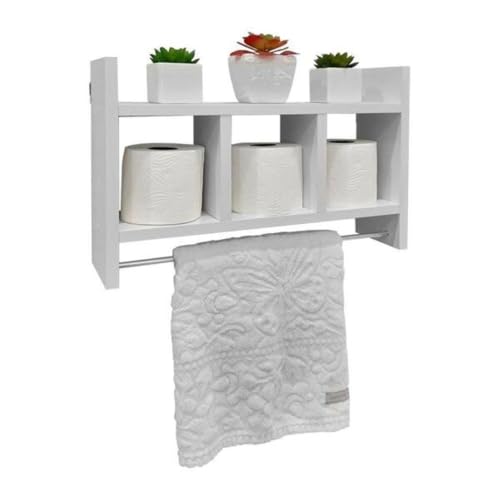 Hele Stere - Nicho para Banheiro com Porta Toalha Mdf Branco e De...