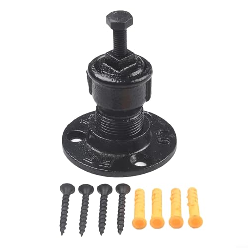 Wall Mounted Iron Handrail Support Bracket for Stairs, Heavy-Duty Black Stair Rail Support, Indoor & Commercial Banister Bracket, 6. cm Base, Fits 2– cm Railing Thickness