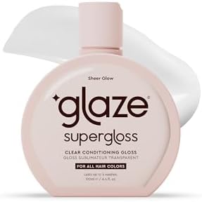 Glaze Supergloss Sheer Glow Clear Conditioning Gloss – For All Hair Types & Colors, Including Treated – Transparent Hair Gloss that Boosts Color, Shine & Hydration - 1 Pack, 6.4 Fl Oz