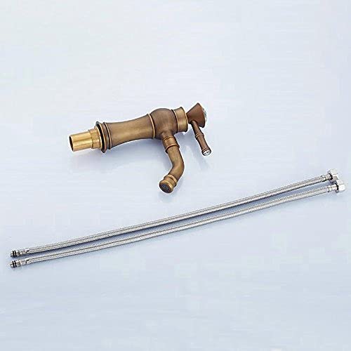 Grifo de baño antical de latón macizo y bronce antiguo para eliminar fugas de agua 3