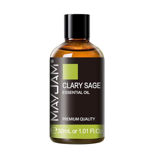 Clary Sage Essential Oil 30ML/1.01FL.OZ MAYJAM Premium Clary Sage Oil Essential Oils with Glass Dropper Great for Aromatherapy Diffuser and Candle Making