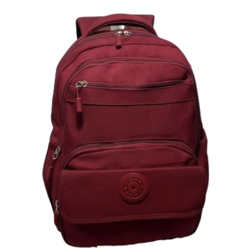 Mochila Escolar Grande com Múltiplos Compartimentos Espaço Para Notebook (Vinho)