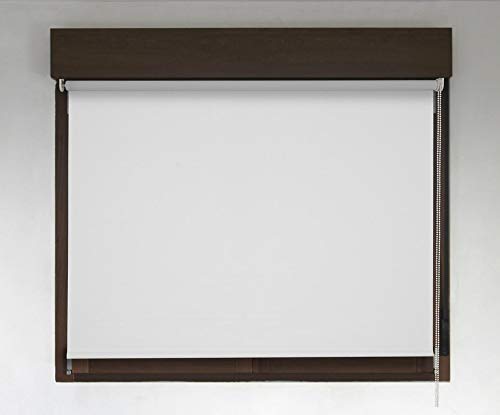 Estor TÉRMICO Opaco Premium (Desde 40 hasta 300cm de Ancho, no Permite Paso de la luz y sin Visibilidad Exterior). Color Blanco. Medida 76cm x 140cm para Ventanas y Puertas Cover