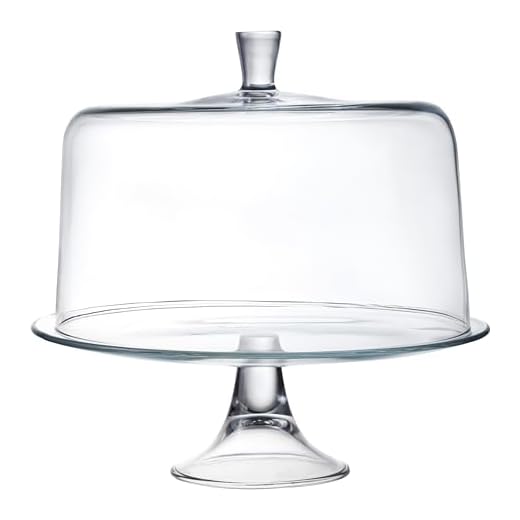 Footed Cake Plate - with Dome - Classic Clear Collection - for Cake - Cheese - Fruit - Plate is 13 " Diameter - Dome is 11.5 " Diameter - Made in Europe - by Barski