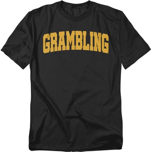 LOGOVISION Grambling State University School Name Arch Unisex Adult T Shirt, Black, Large
