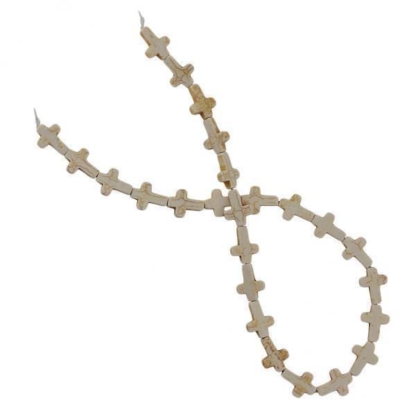 SNAPPSY 3x1 Strand Howlite Turquoise Loose Cross Spacer Beads Jewelry Making DIY White-picture-44