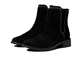 Clarks Women's Maye Zip Mid Calf Boot, Black Suede, 9