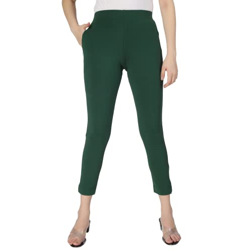 Image of ON&ON Women's Cotton Stretchable Slim Fit Straight Pants Trouser for Casual Wear and Office Wear