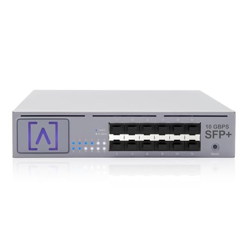 Image of Alta Labs S12 | 12-Port SFP+ Distribution Switch | 1, 2.5, 5, or 10 Gbps per Port | VLAN Stacking | Egress /Ingress Rate Limiting | IGMP Snooping | Bluetooth Setup & Cloud Management | Rack /Wall Mount