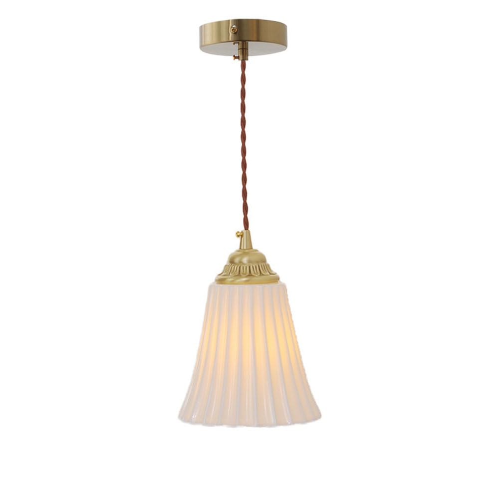 Suspension de cuisine plissée laiton anti-jaunissement luminaire E26