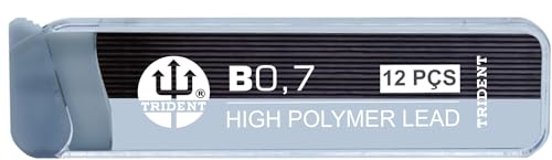 Grafite 2 Tubos com 12 Unidades de Grafites Cada, Trident, GRAF-B07B, Preto, 0,7 mm, pacote de 2