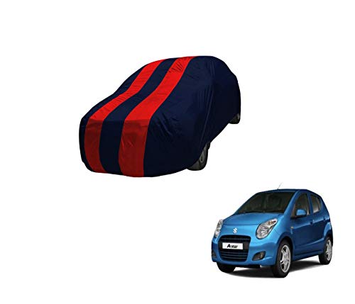 Image of Auto Hub Car Cover Compatible with Maruti A-Star with Mirror Pocket,Triple Stitched, Weather Proof, A-Star Car Cover- Navy-Red