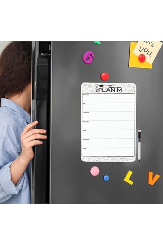 Dünya Magnet Hafalık Menü Magnet Planlayıcı, Katlanabilir Silinebilir Mıknatıslı Yazı Tahtası Kalem
