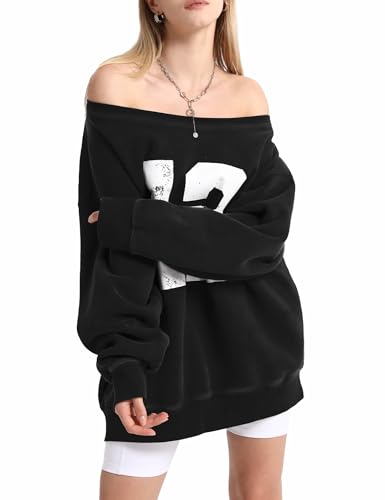 Hatant Off the Shoulder Sweatshirts Womens Oversized Sweatshirts
