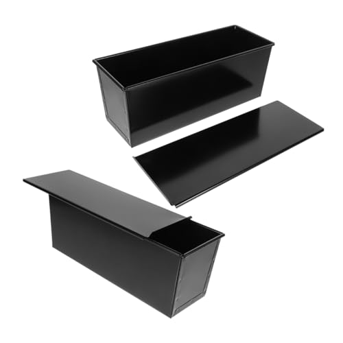 POPETPOP 2pcs Nonstick Bread Convenient Bread Mold with Lid for Easy Storage Practical Loaf Baking Tray Keeps Toast Fresh Minimalist Design for Any Kitchen Decor