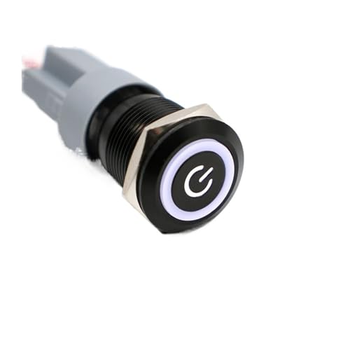 Bouton interrupteur alu noir 19mm étanche et haut de gamme