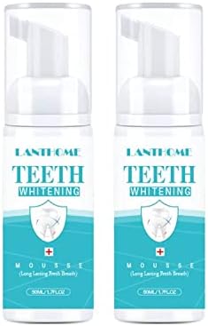 LANTHOME Whitening Foam,Intensive Stain Removal Toothpaste，Fresh Breath，Suitable for Daily Care and Dating，Easy to Use (2pcs)
