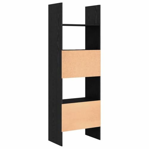 Librería de aspecto roble negro estantería de pie moderna de madera 8
