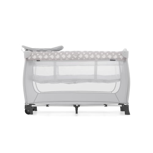 hauck Kinderreisebett Sleep N Play Center mit Neugeboreneneinhang, Wickelauflage, Tragetasche, Rollen, Schlupf, Klein Zusammenklappbar, Baby Reisebett Kleinkind ab Geburt bis 15 kg (Teddy Grey)
