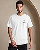 AIYINO Beach Holiday Graphic Mens T Shirt Cotton Crew Neck Front Chest and Back Print Summer Casual Tee T Shirts for Men UK Women Tops White M #1