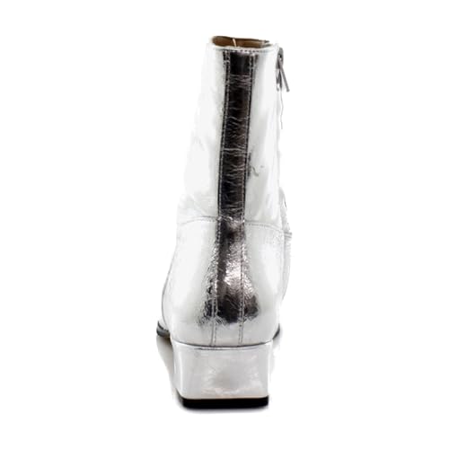 Steve Madden Women's Dusty Ankle Boot, Silver Leather, 6.5