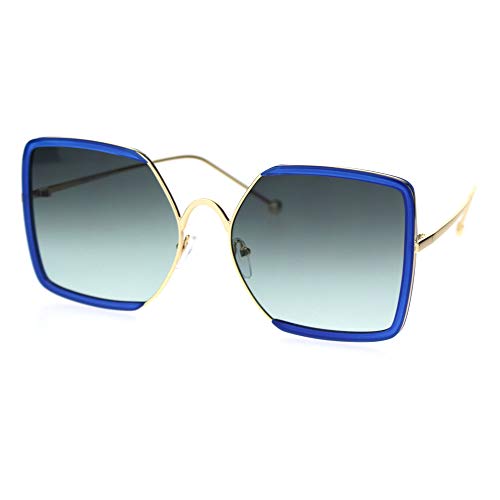 SA106 Womens Rectangular Double Rim Squared Butterfly Chic Sunglasses2